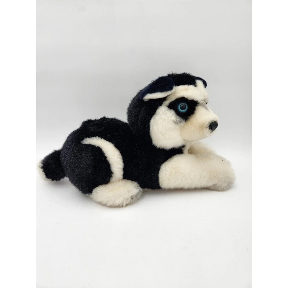Vintage 1988 Dakin Classique Siberian Husky Dog Plush Blue Eyes 11